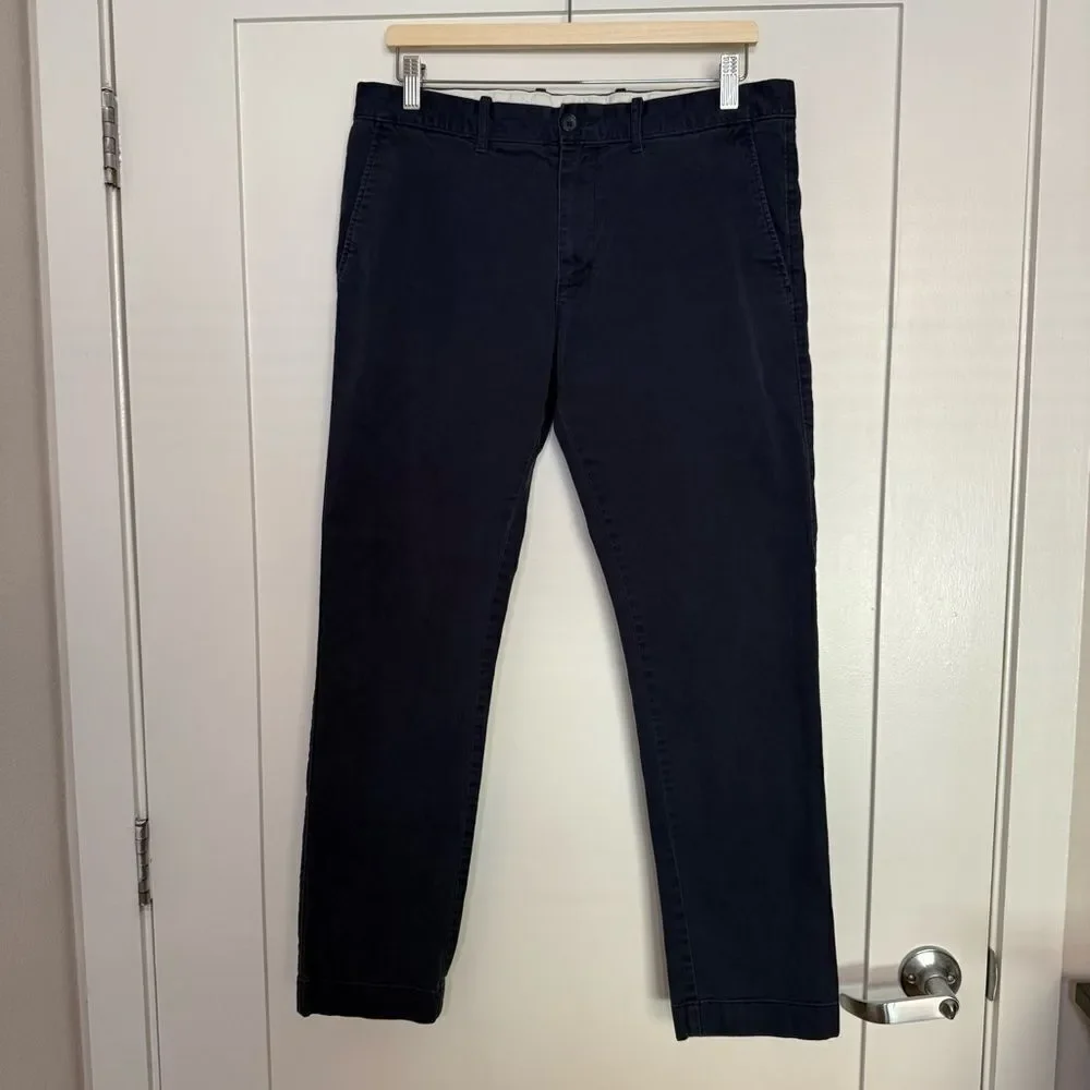 J Crew Flex Slim Fit Pants Mens Sz 33x30 Blue Chino Preppy Career Business